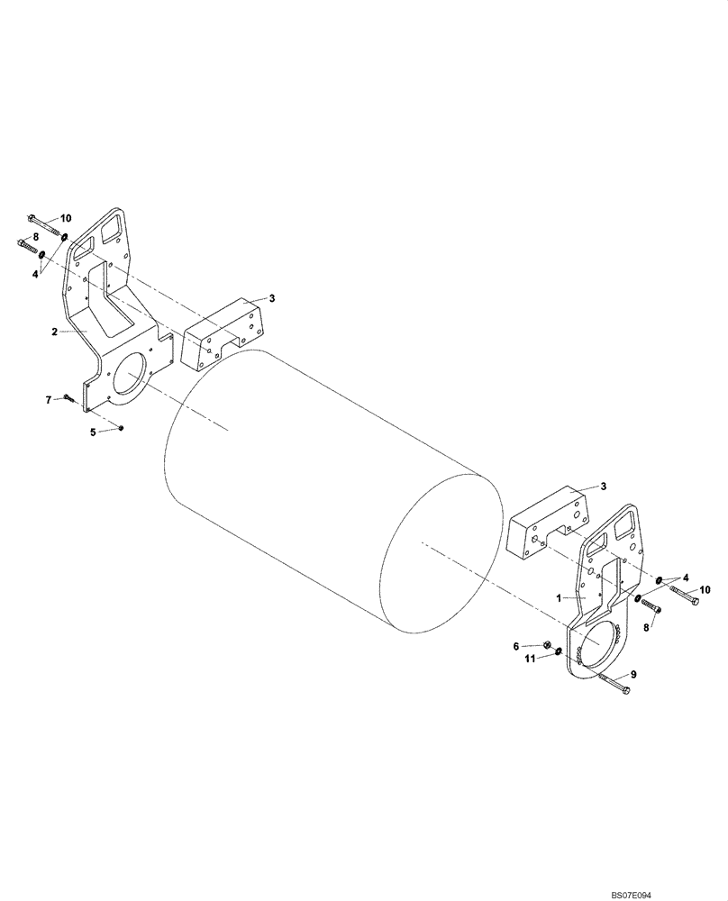 Схема запчастей Case DV204 - (12-71/4[02]) - ROLLER MOUNTING (GROUP 71/4) (09) - CHASSIS/ATTACHMENTS