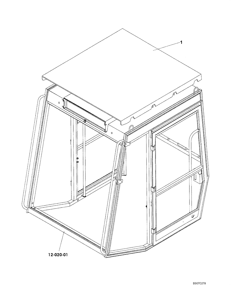 Схема запчастей Case SV216 - (12-020-02[01]) - CHASSIS - PLATFORM ROOF - ROPS (GROUP 161) (ND103115) (09) - CHASSIS/ATTACHMENTS