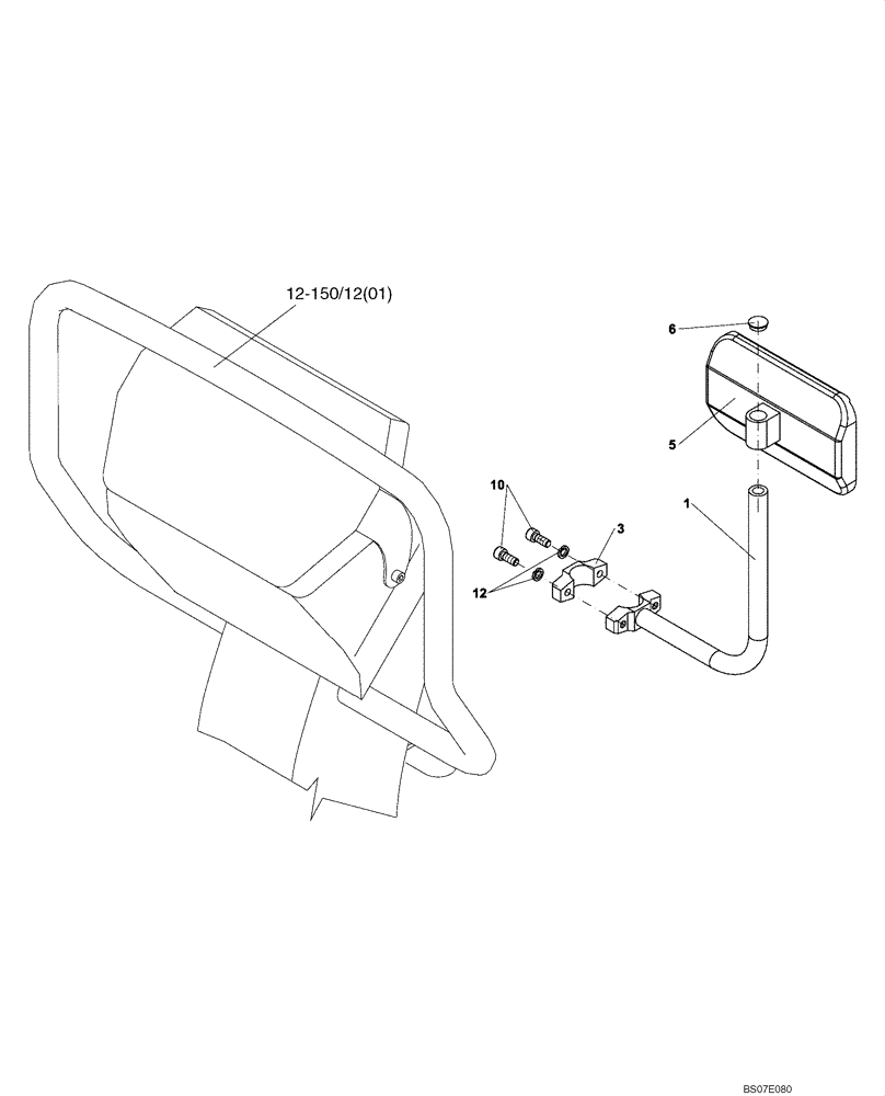 Схема запчастей Case DV201 - (12-156/124[02]) - REAR VIEW MIRROR (GROUP 156/124) (09) - CHASSIS/ATTACHMENTS