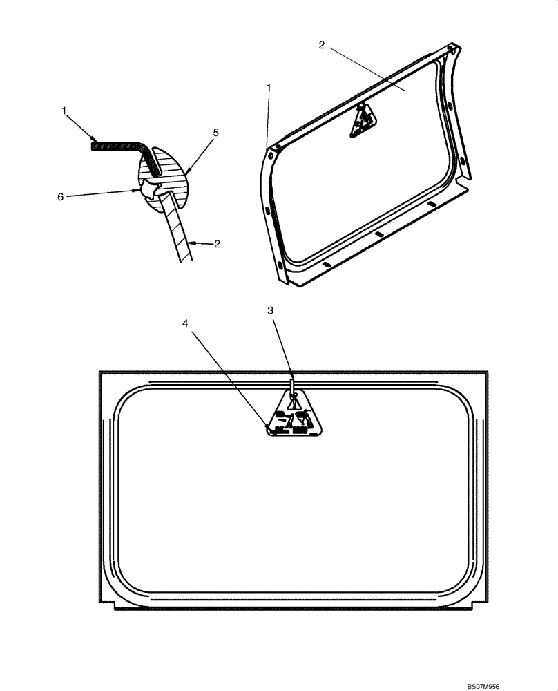 Схема запчастей Case 450 - (09-48) - REAR WINDOW - HEAT AND AIR CONDITIONING (09) - CHASSIS