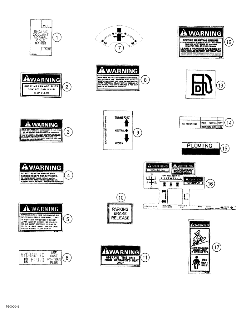 Схема запчастей Case 460 - (09-20) - DECALS - ENGLISH (460 TRENCHER) (09) - CHASSIS/ATTACHMENTS