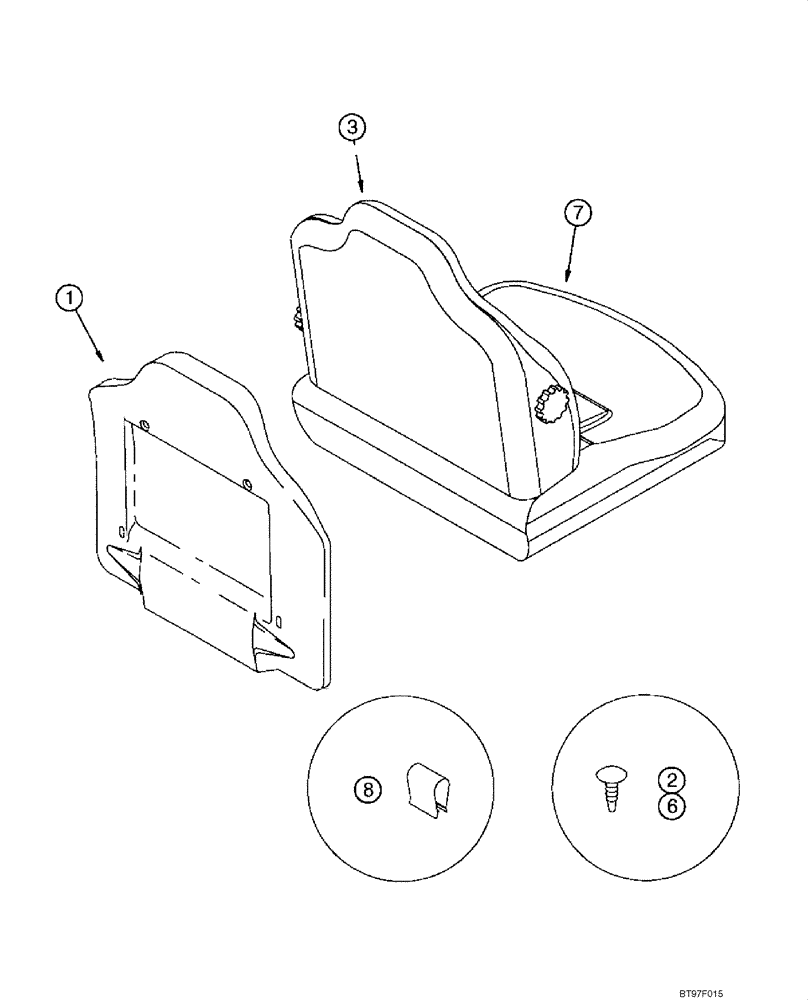 Схема запчастей Case 1840 - (09-23) - DELUXE OPERATORS SEAT (09) - CHASSIS/ATTACHMENTS