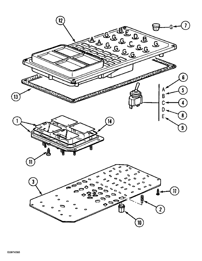 Схема запчастей Case 888 - (4-34) - ELECTRICAL CONTROL PANEL (04) - ELECTRICAL SYSTEMS