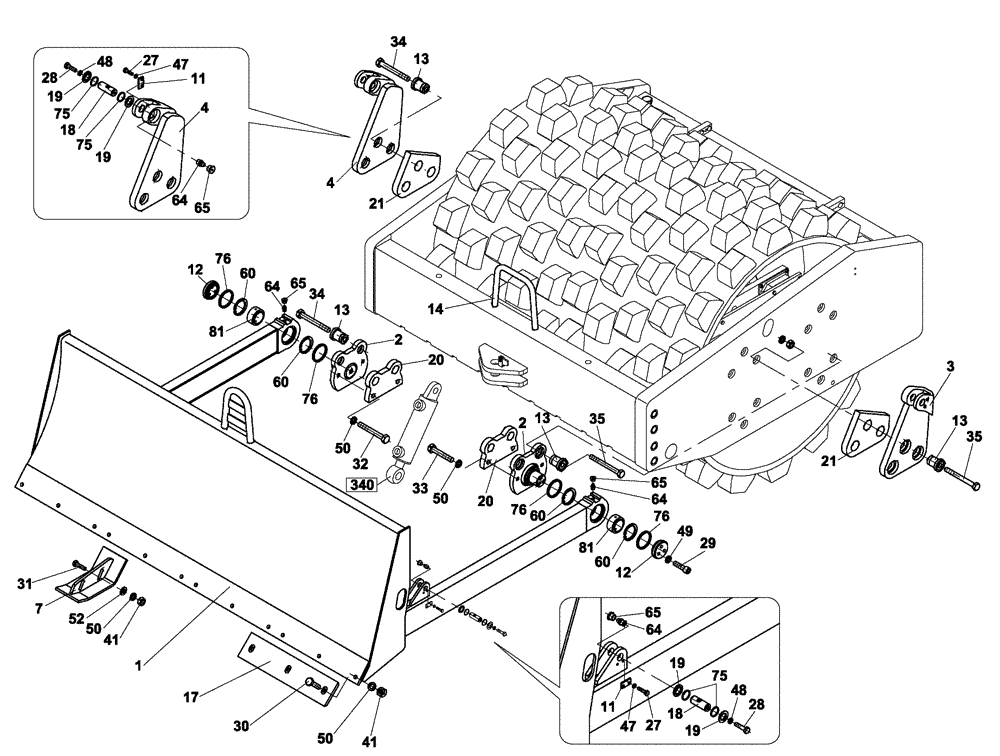 Схема запчастей Case SV210 - (12-027-00[01]) - DOZER BLADE (09) - CHASSIS