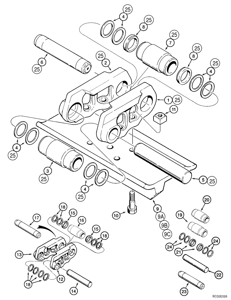 Схема запчастей Case 850K - (05-09) - TRACK CHAIN, SEALED (11) - TRACKS/STEERING