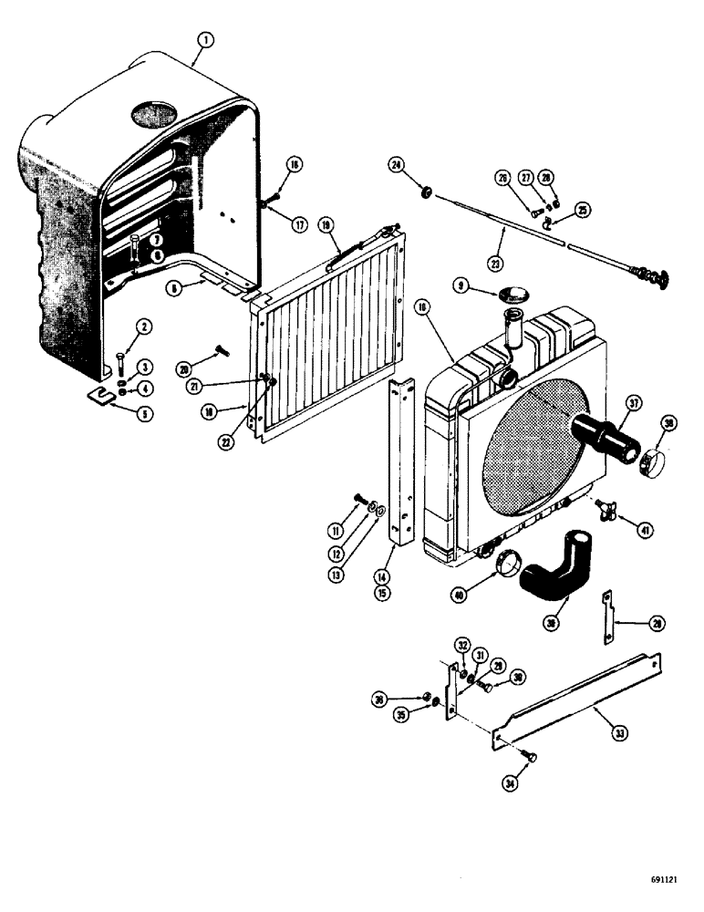 Схема запчастей Case W10C - (130) - RADIATOR, GRILLE AND SHUTTER (08) - HYDRAULICS