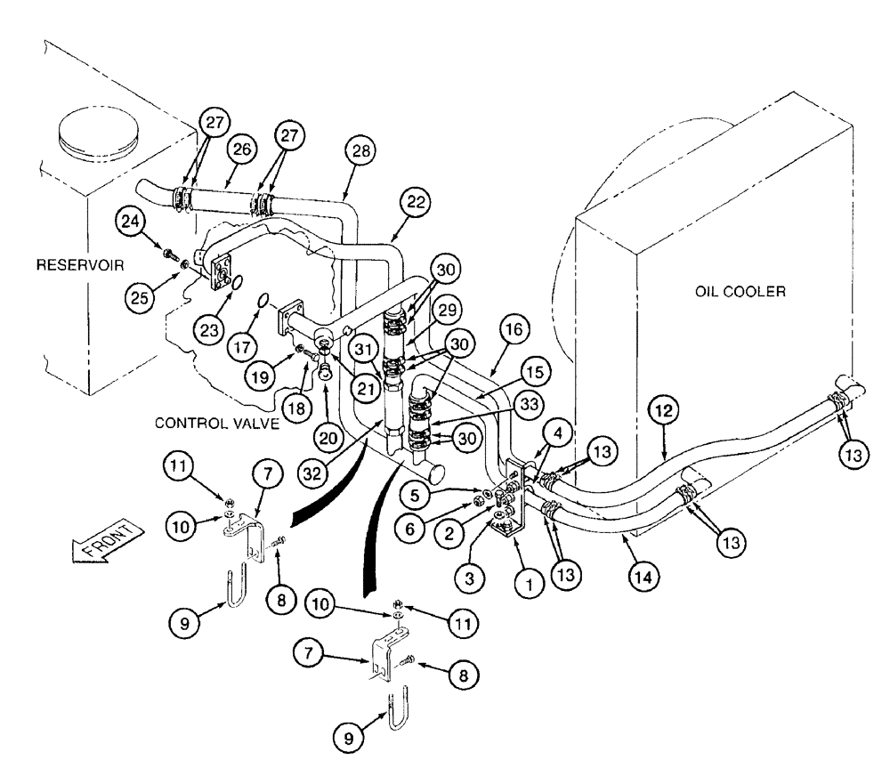 Схема запчастей Case 9050B - (8-016) - COOLING SYSTEM (08) - HYDRAULICS