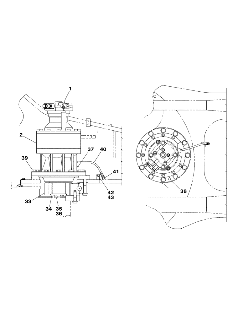 Схема запчастей Case CX350 - (06-005-00[01]) - SWING MOTOR-DRIVE REDUCTION GEAR (06) - POWER TRAIN