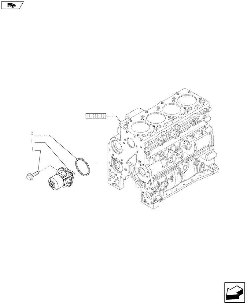 Схема запчастей Case F4HFE413A E001 - (10.402.02) - WATER PUMP (2854834) (10) - ENGINE