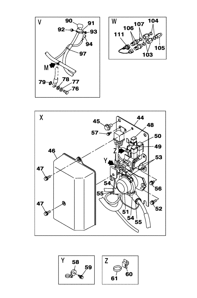 Схема запчастей Case CX300C - (04-001-02[01]) - CHASSIS ELECTRICAL CIRCUIT (04) - ELECTRICAL SYSTEMS