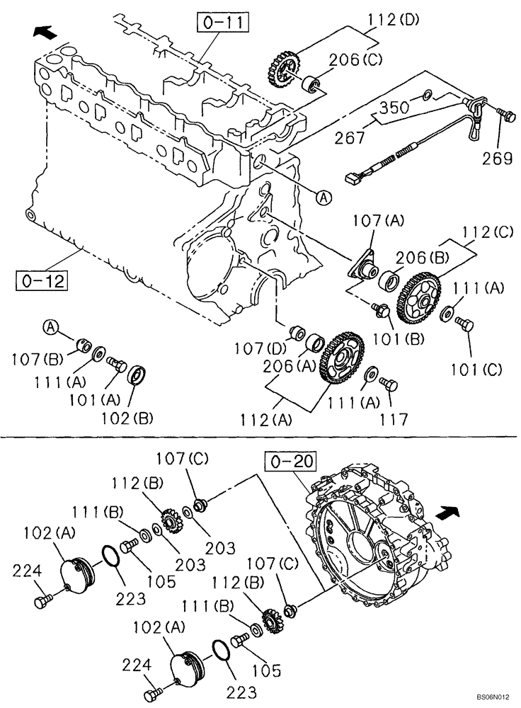 Схема запчастей Case CX210BNLC - (02-17) - CAMSHAFT - GEAR, IDLER (02) - ENGINE