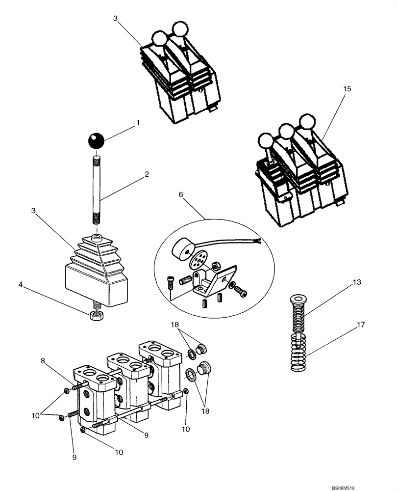 Схема запчастей Case 921E - (08-31) - VALVE ASSY - 2 AND 3 LEVER LOADER CONTROL (08) - HYDRAULICS