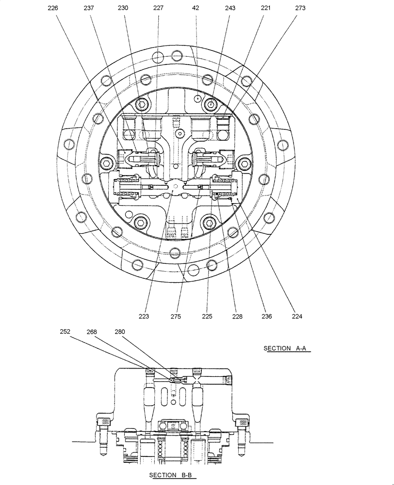 Схема запчастей Case CX36B - (HC370-01[2]) - MOTOR ASSY, PROPELLING (35) - HYDRAULIC SYSTEMS