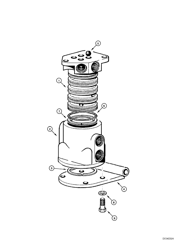 Схема запчастей Case 865 - (08.10[00]) - BLADE HYDRAULIC CIRCUIT - ROTATING DISTRIBUTOR (08) - HYDRAULICS