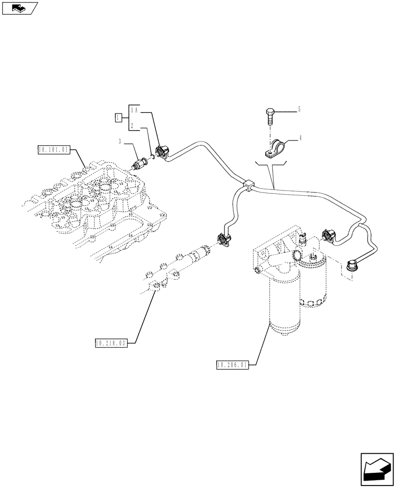 Схема запчастей Case F4DFE613E A002 - (10.218.05) - INJECTION EQUIPMENT - PIPING (84362302) (10) - ENGINE