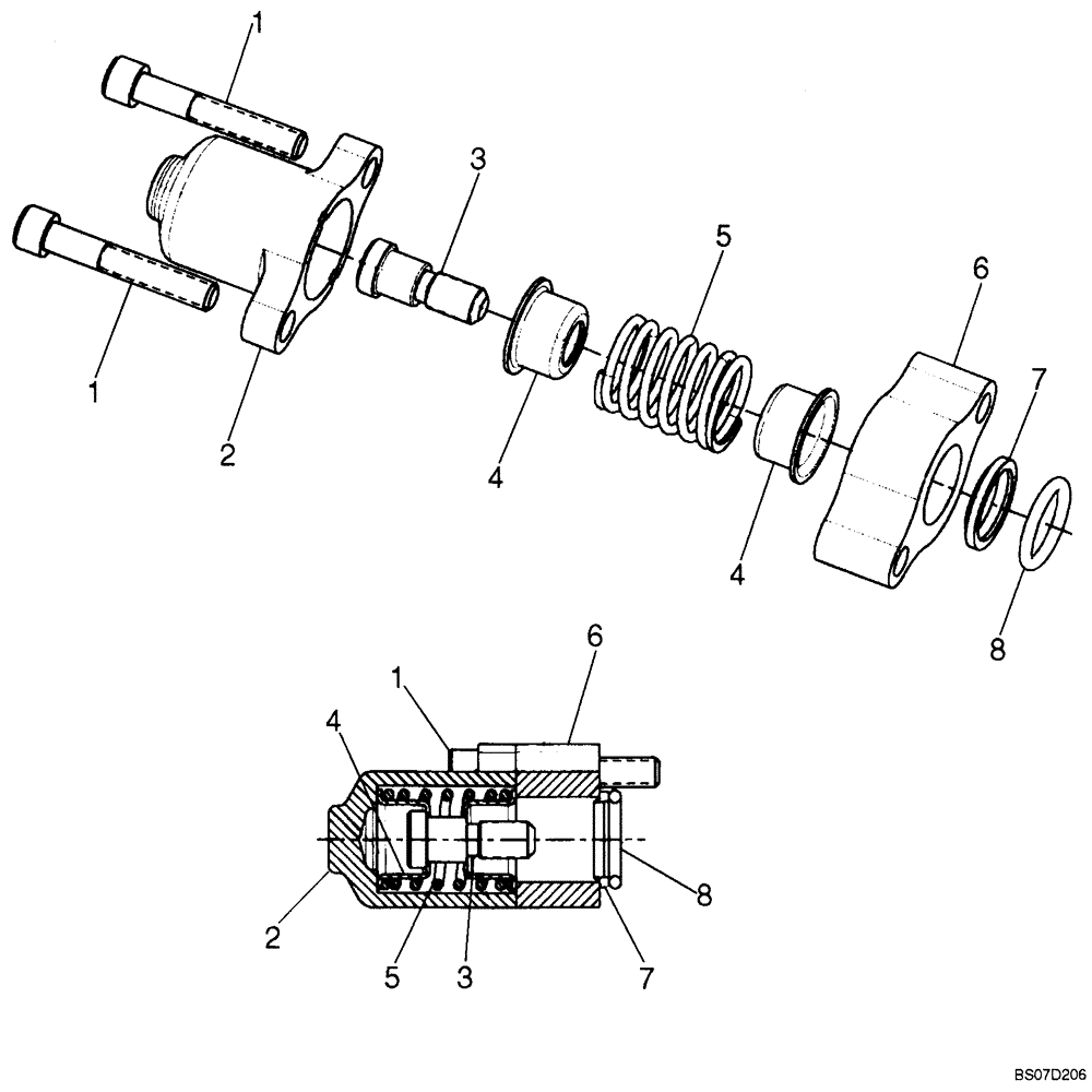 Схема запчастей Case 430 - (08-31) - CONTROL VALVE - SPOOL END GROUP (08) - HYDRAULICS