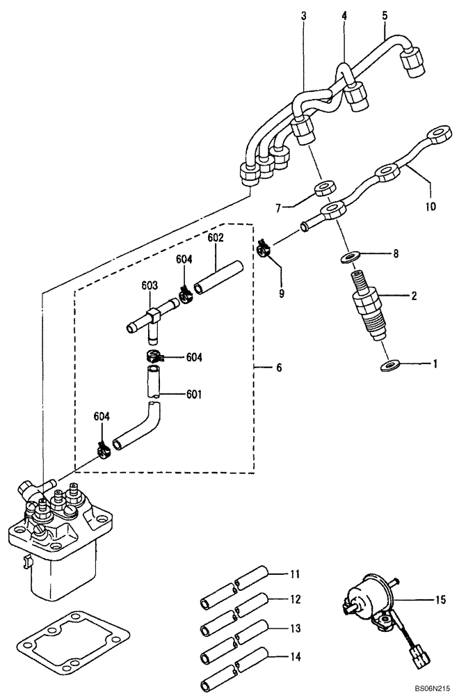 Схема запчастей Case CX17B - (09-017[00]) - FUEL INJECTION SYSTEM (10) - ENGINE