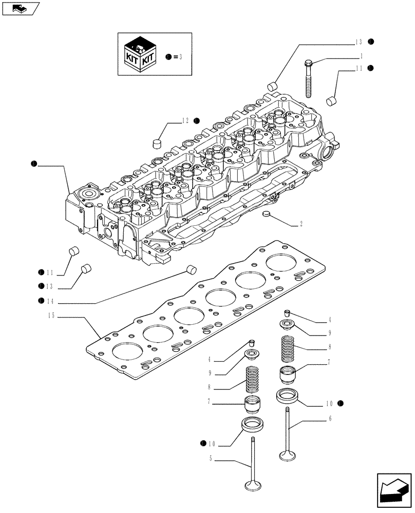 Схема запчастей Case F4HFE613U A005 - (10.101.01) - CYLINDER HEAD (504115961) (10) - ENGINE