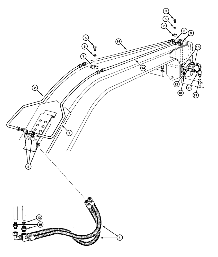 Схема запчастей Case 885 - (08.34[00]) - STEERING HYDRAULIC CIRCUIT (08) - HYDRAULICS