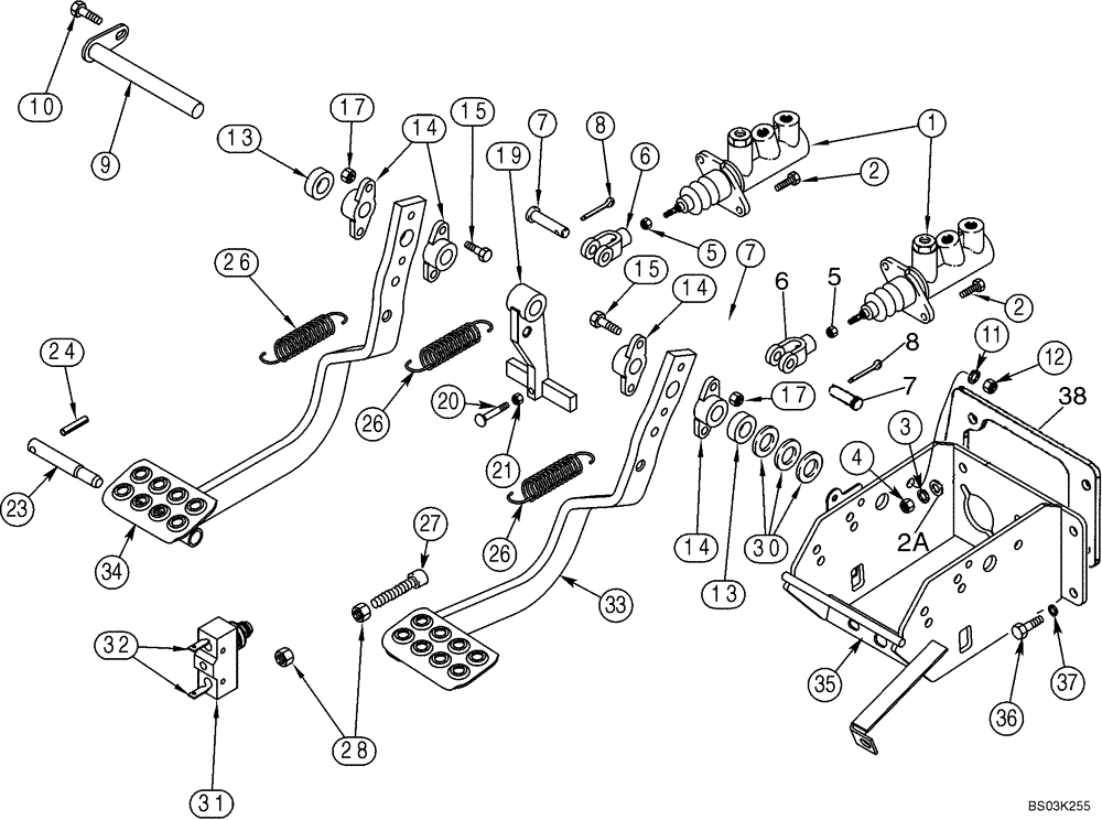 Схема запчастей Case 590SM - (07-03) - BRAKE - PEDALS (07) - BRAKES