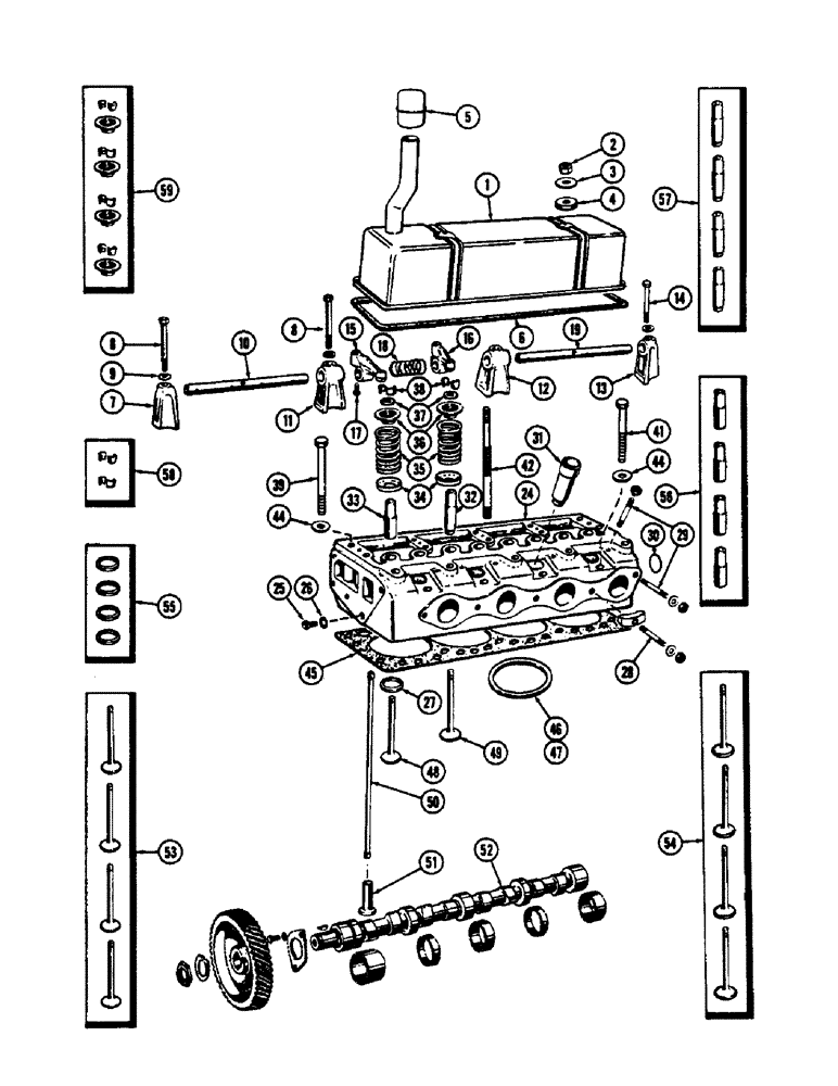 Схема запчастей Case 530CK - (041A) - CYLINDER HEAD ASSEMBLY, (188) DIESEL ENGINE, CASTING NO.A36296 (10) - ENGINE