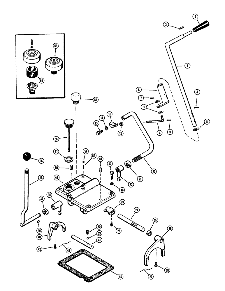 Схема запчастей Case 580B - (178) - SHUTTLE CONTROL COVER, MECHANICAL SHUTTLE (06) - POWER TRAIN