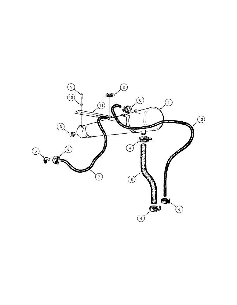 Схема запчастей Case 865 VHP - (02-10[01]) - COOLING SYSTEM - EXPANSION TANK (02) - ENGINE