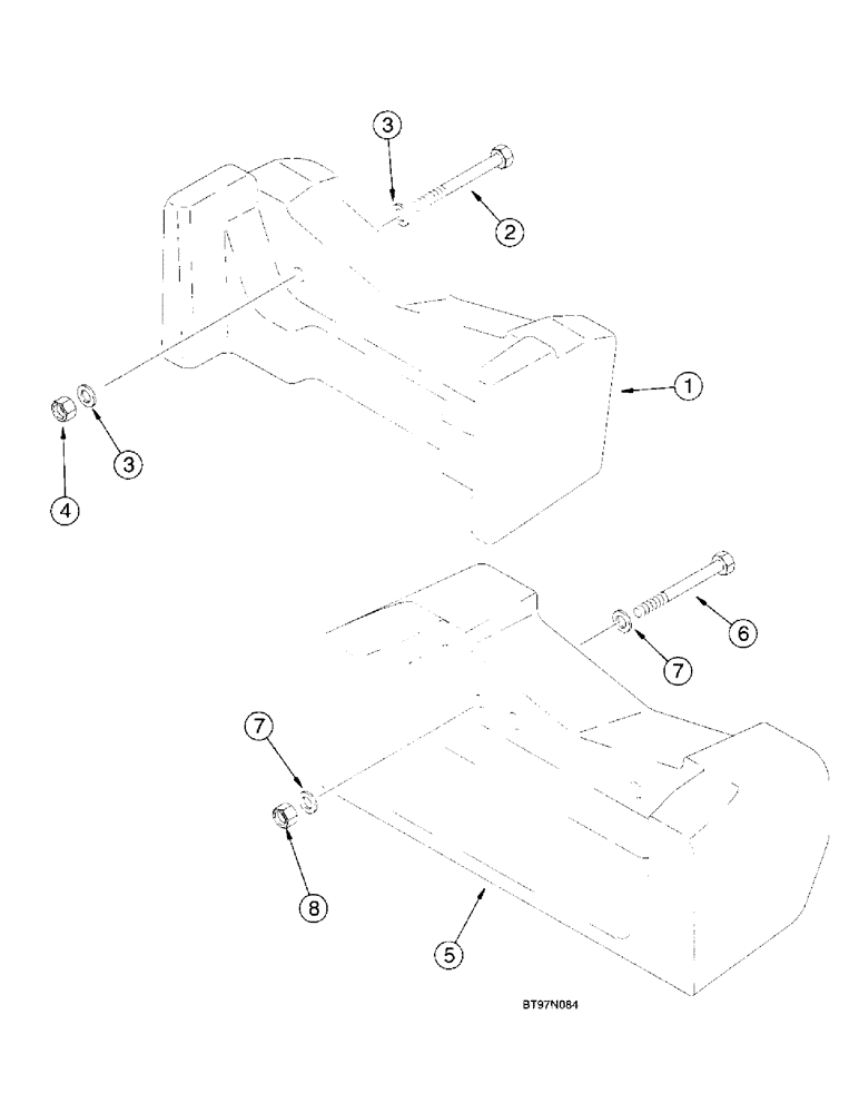 Схема запчастей Case 580L - (9-059) - FRONT COUNTERWEIGHT (09) - CHASSIS/ATTACHMENTS