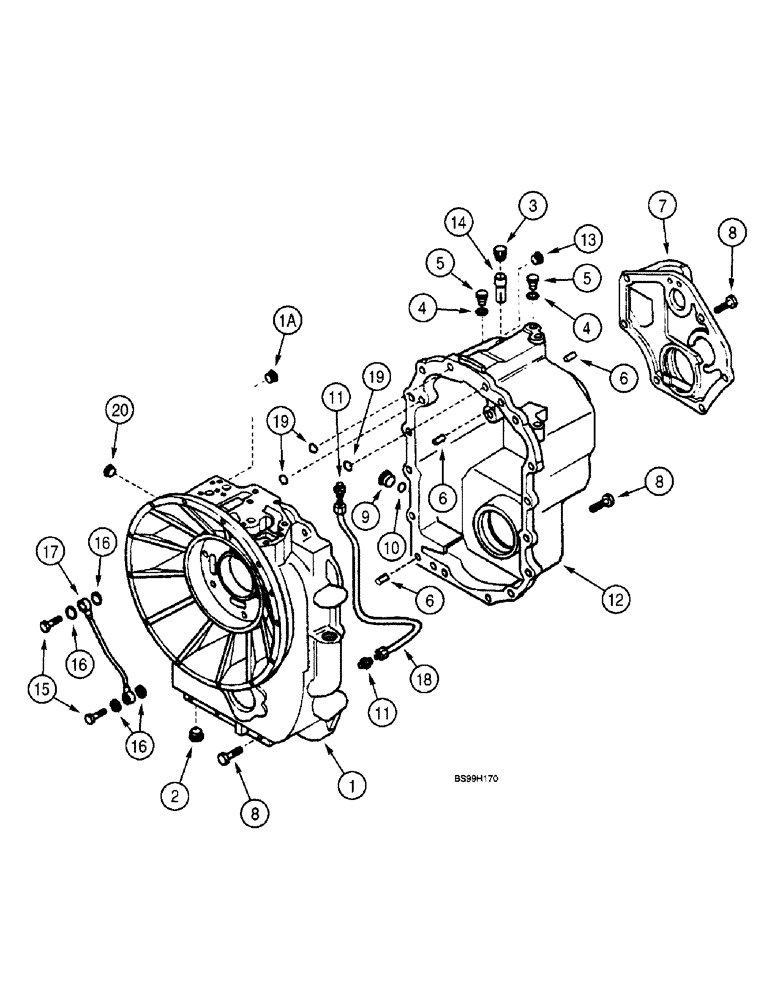 Схема запчастей Case 570LXT - (6-064) - TRANSMISSION ASSEMBLY, TRANSMISSION HOUSING - FOUR WHEEL DRIVE (06) - POWER TRAIN