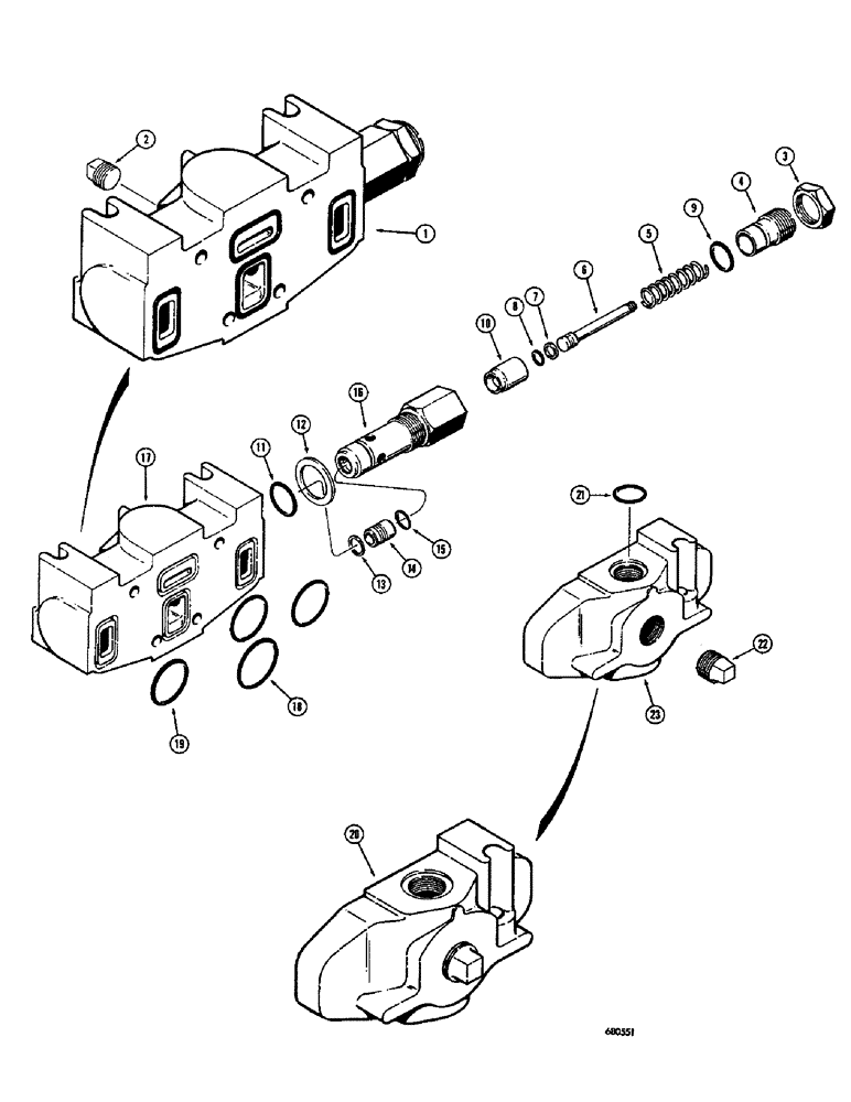 Схема запчастей Case 750 - (256) - D31997 VALVE INLET SECTION (07) - HYDRAULIC SYSTEM