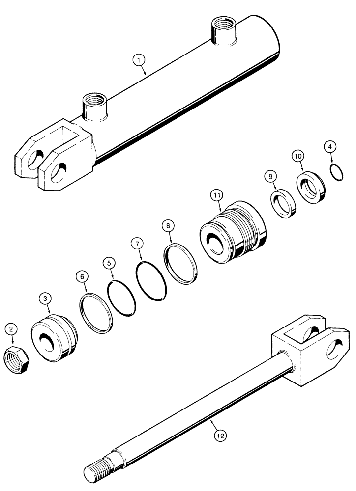 Схема запчастей Case 1835C - (8-80) - GRAPPLE CYLINDER (08) - HYDRAULICS