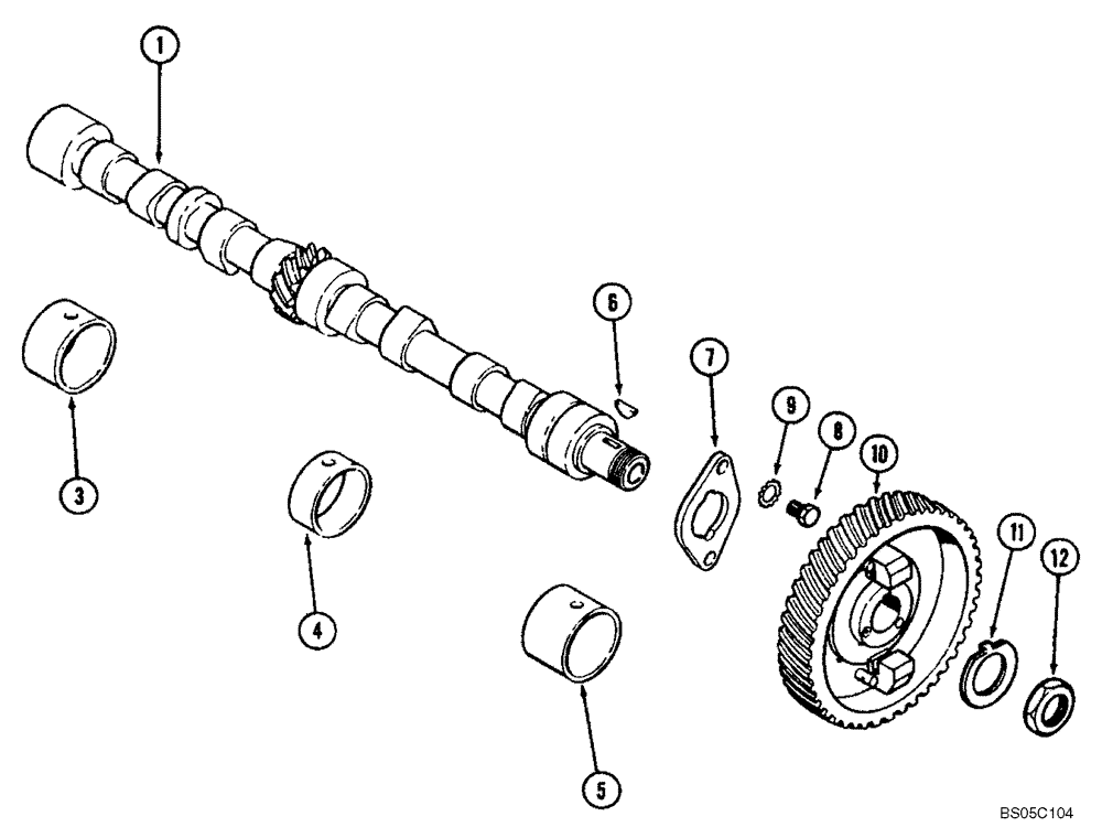 Схема запчастей Case 1845 - (040) - CAMSHAFT, (159) SPARK IGNITION ENGINE (10) - ENGINE