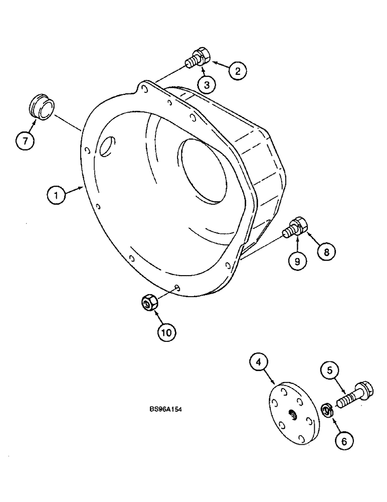 Схема запчастей Case 1825B - (2-38) - FLYWHEEL HOUSING AND MOUNTING (02) - ENGINE