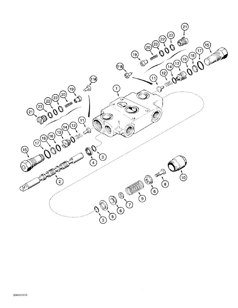 Схема запчастей Case 480F - (8-078) - LOADER CONTROL VALVE, CLAM SECTION (08) - HYDRAULICS