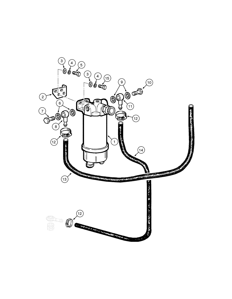 Схема запчастей Case 845 DHP - (03-10[01]) - FUEL FILTER - LINES (03) - FUEL SYSTEM