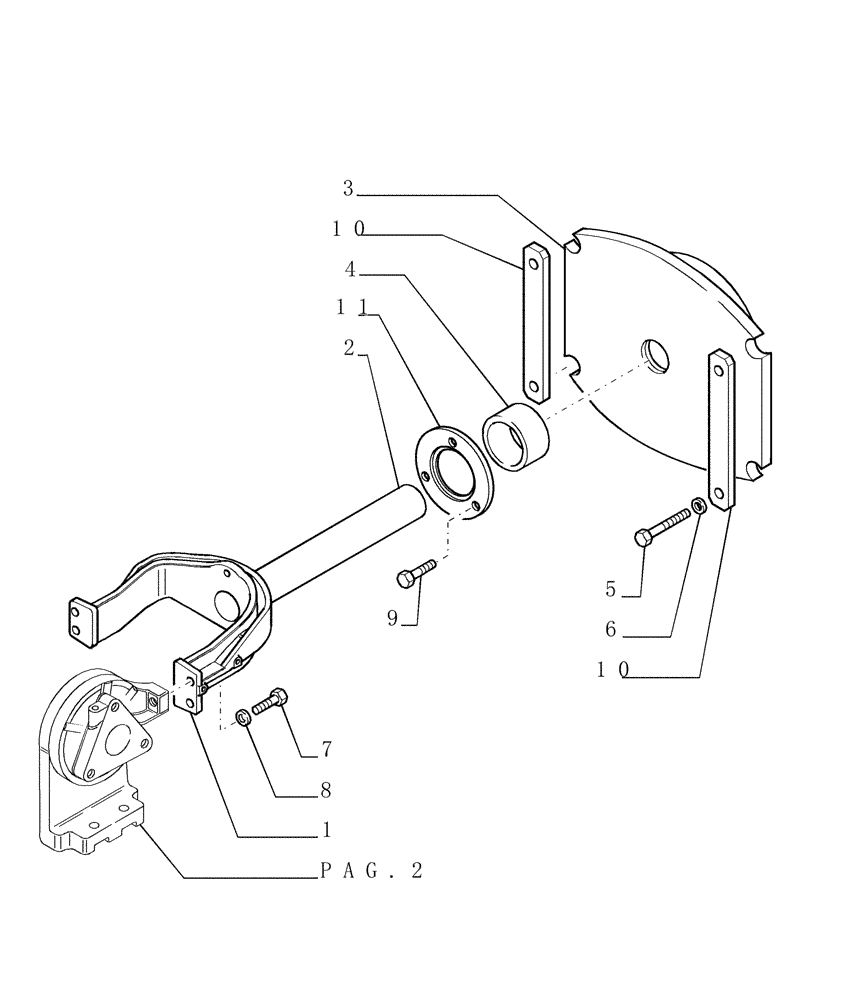 Схема запчастей Case 1850K - (2.346[03]) - TRACK IDLER - YOKE (07) - HYDRAULIC SYSTEM/FRAME