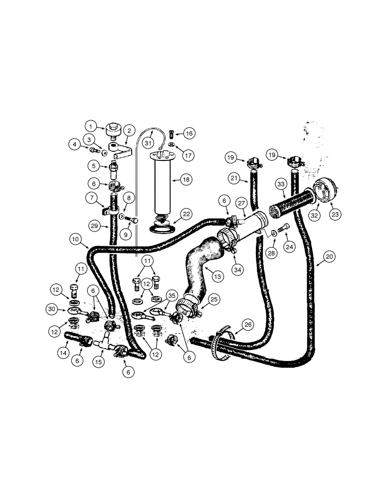 Схема запчастей Case 885 - (03-08[01]) - FUEL LINE (03) - FUEL SYSTEM