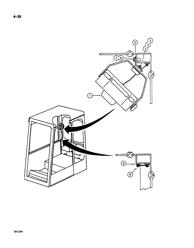 Схема запчастей Case 125B - (4-38) - CAB FAN, P.I.N. 74251 THROUGH 74963, 21801 THROUGH 21868, 26801 AND AFTER (04) - ELECTRICAL SYSTEMS