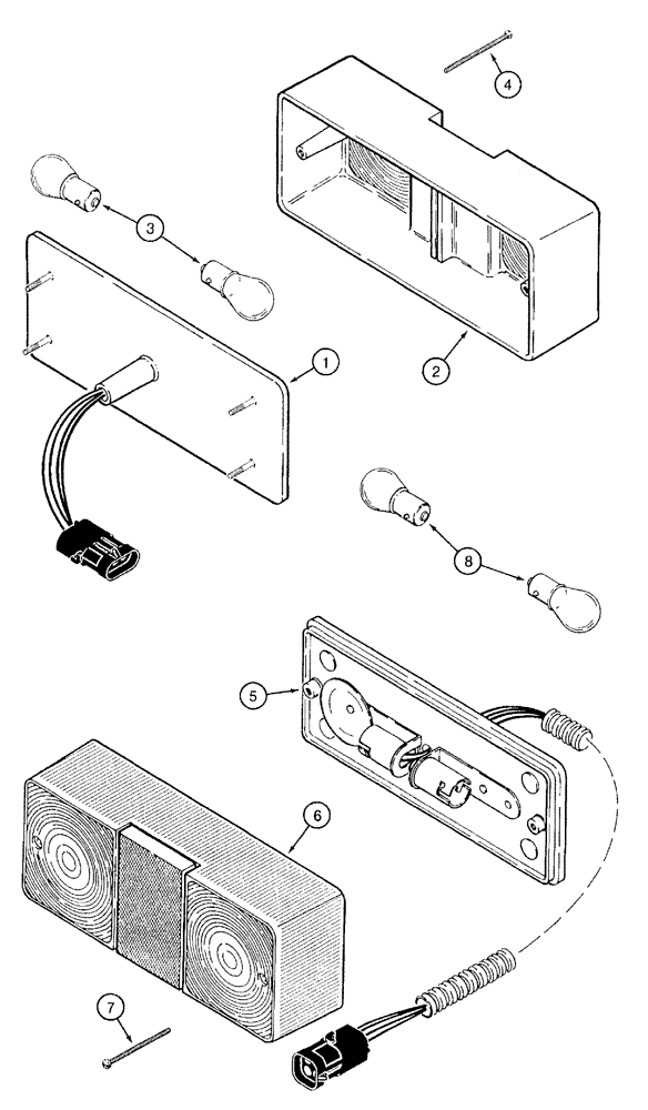 Схема запчастей Case 921B - (4-048) - TURN SIGNAL, FLASHER, STOP AND TAIL LAMPS (04) - ELECTRICAL SYSTEMS