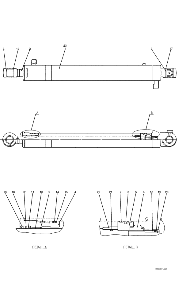 Схема запчастей Case CX50B - (07-039) - CYLINDER ASSY, ARM (PY01V00042F1, PY01V00042F2) ELECTRICAL AND HYDRAULIC COMPONENTS