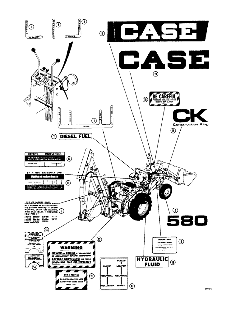 Схема запчастей Case 33 - (238) - DECALS (EARLY PRODUCTION) 