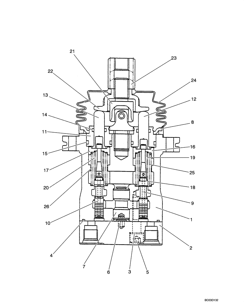 Схема запчастей Case CX25 - (08-49[00]) - VALVE ASSY - PILOT (PA30V00002F1) (08) - HYDRAULICS