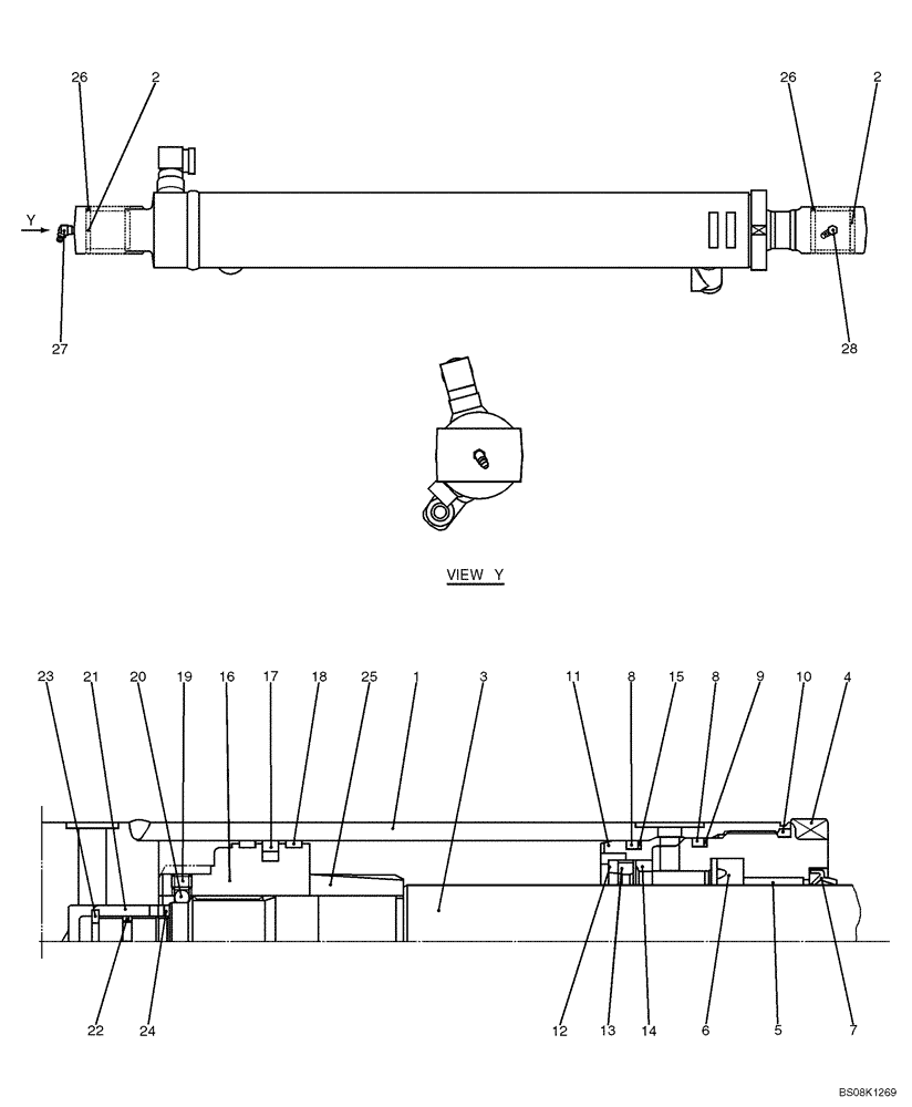 Схема запчастей Case CX27B BTW - (07-032) - CYLINDER ASSY, ARM (PV01V00062F1) (35) - HYDRAULIC SYSTEMS