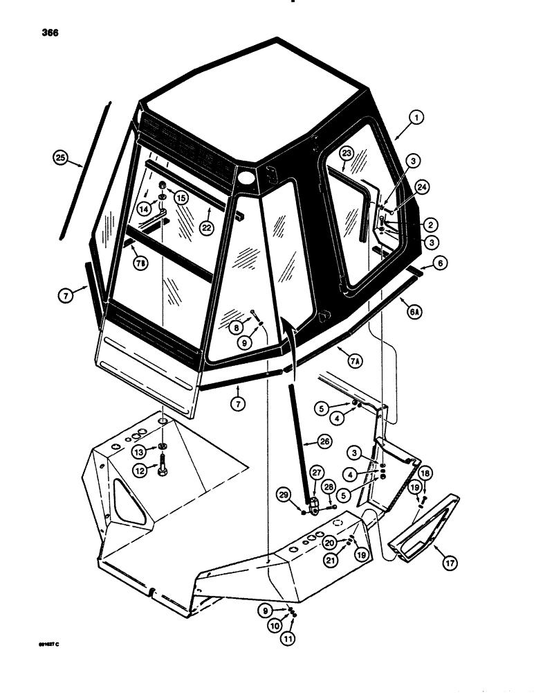 Схема запчастей Case 780B - (366) - ROPS CAB AND MOUNTING PARTS (09) - CHASSIS/ATTACHMENTS