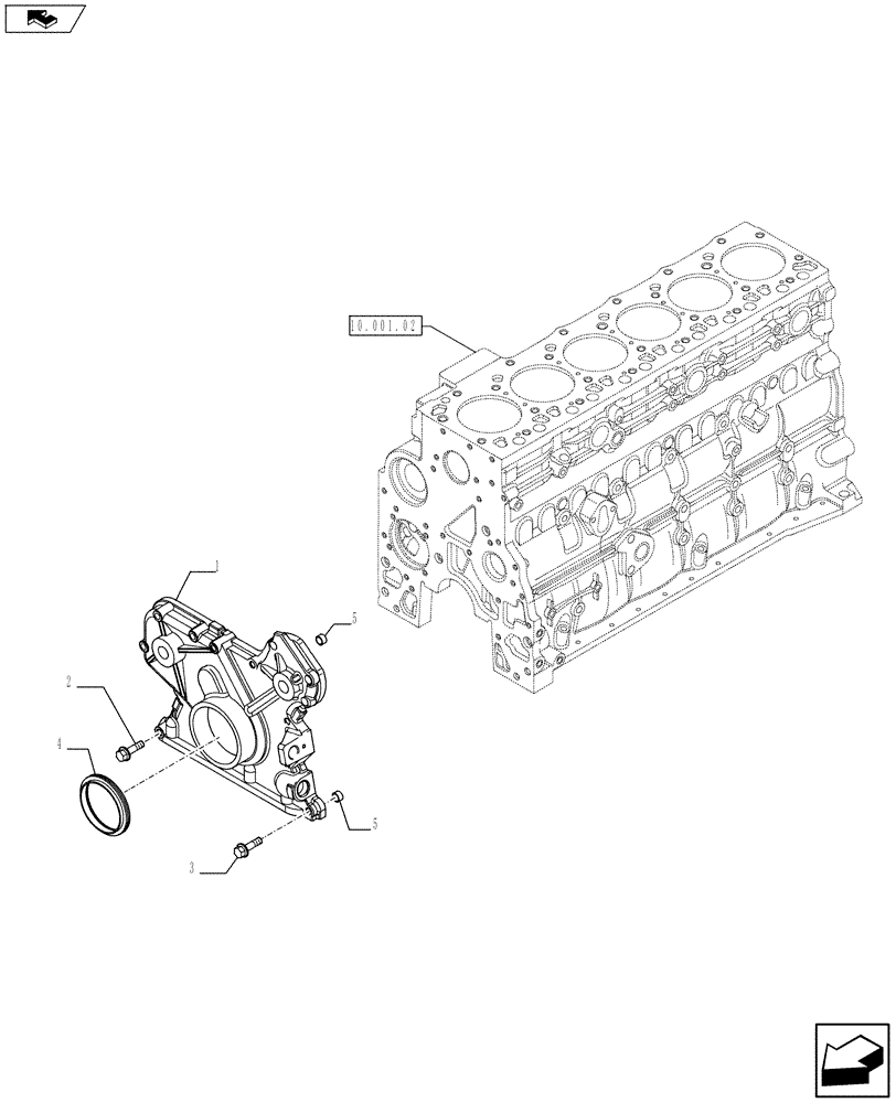 Схема запчастей Case F4HFE613V A003 - (10.102.02) - CRANKCASE COVERS (4894734) (10) - ENGINE