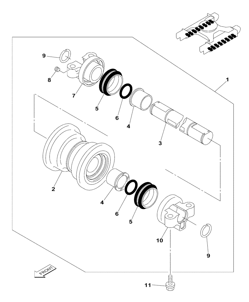 Схема запчастей Case CX235C SR - (48.138.02) - TRACK ROLLER - LOWER (48) - TRACKS & TRACK SUSPENSION