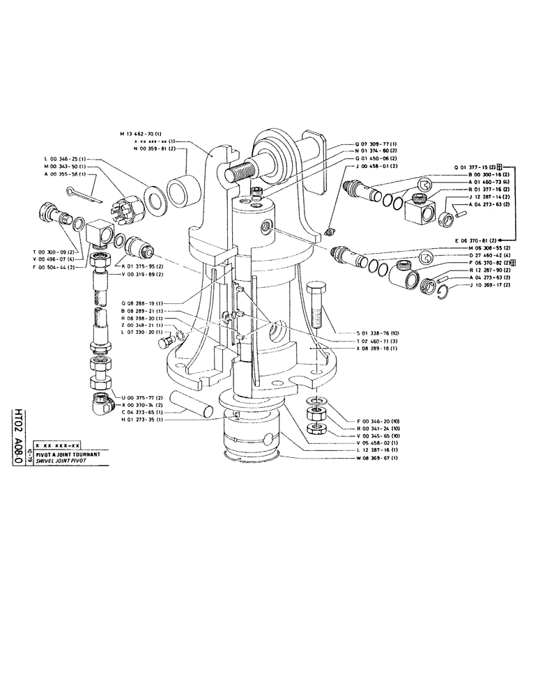 Схема запчастей Case RC200 - (095) - SWIVEL JOINT PIVOT 