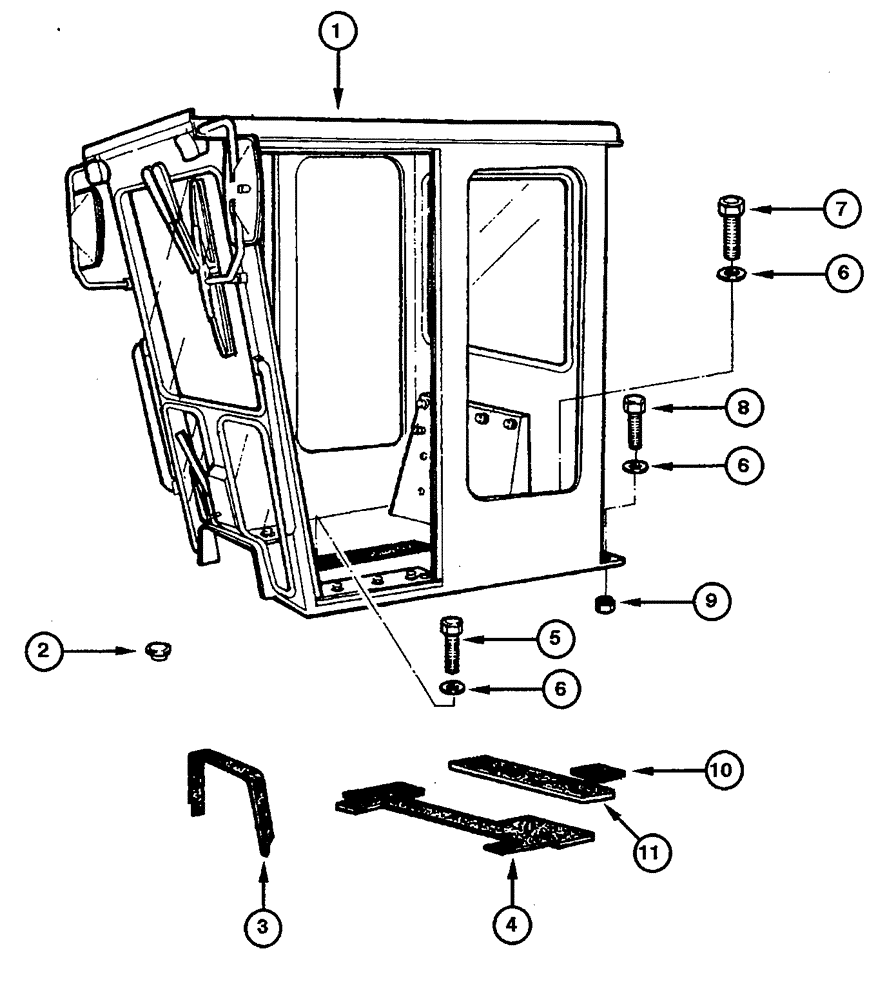 Схема запчастей Case 865 - (09.22[00]) - CAB - ASSEMBLY (OPEN CAB) (09) - CHASSIS