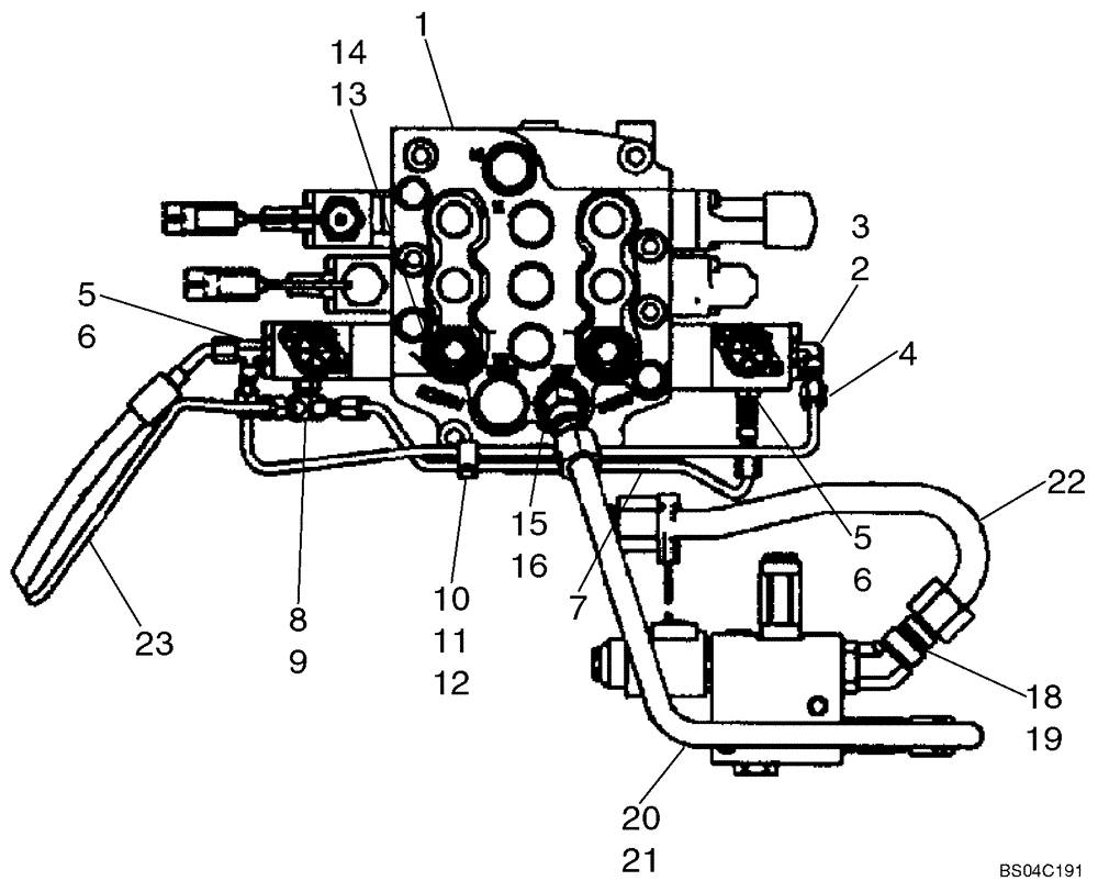 Схема запчастей Case 445CT - (08-16) - HYDRAULICS, ATTACHMENT - HIGH FLOW, CONTROL VALVE (08) - HYDRAULICS