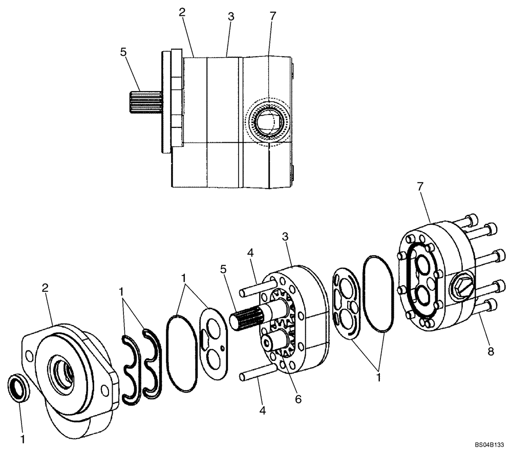 Схема запчастей Case 420CT - (06-30) - HYDRAULIC GEAR PUMP - WITHOUT HIGH FLOW (06) - POWER TRAIN